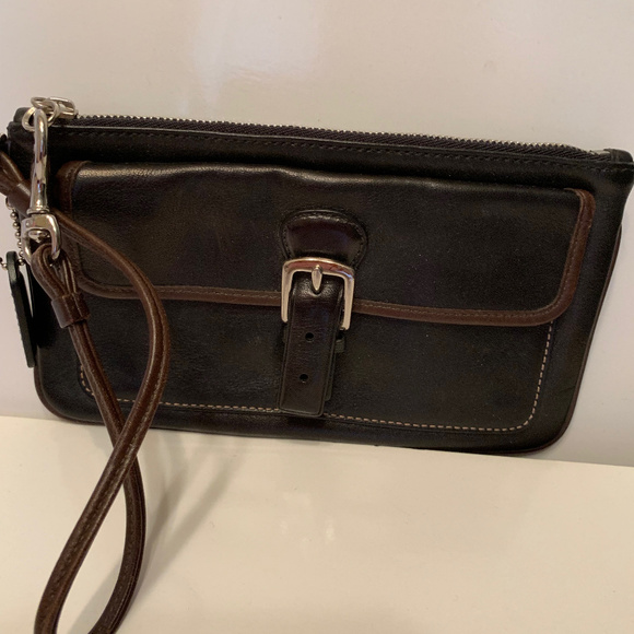 Coach Black Leather Mini Purse/Wristlet - Picture 2 of 3